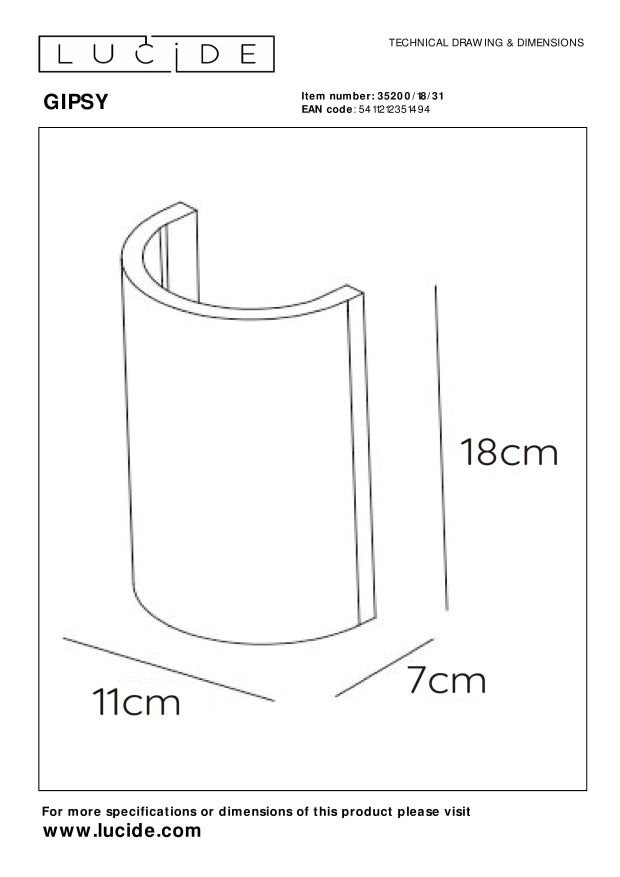 Lucide GIPSY round parede - Image 5