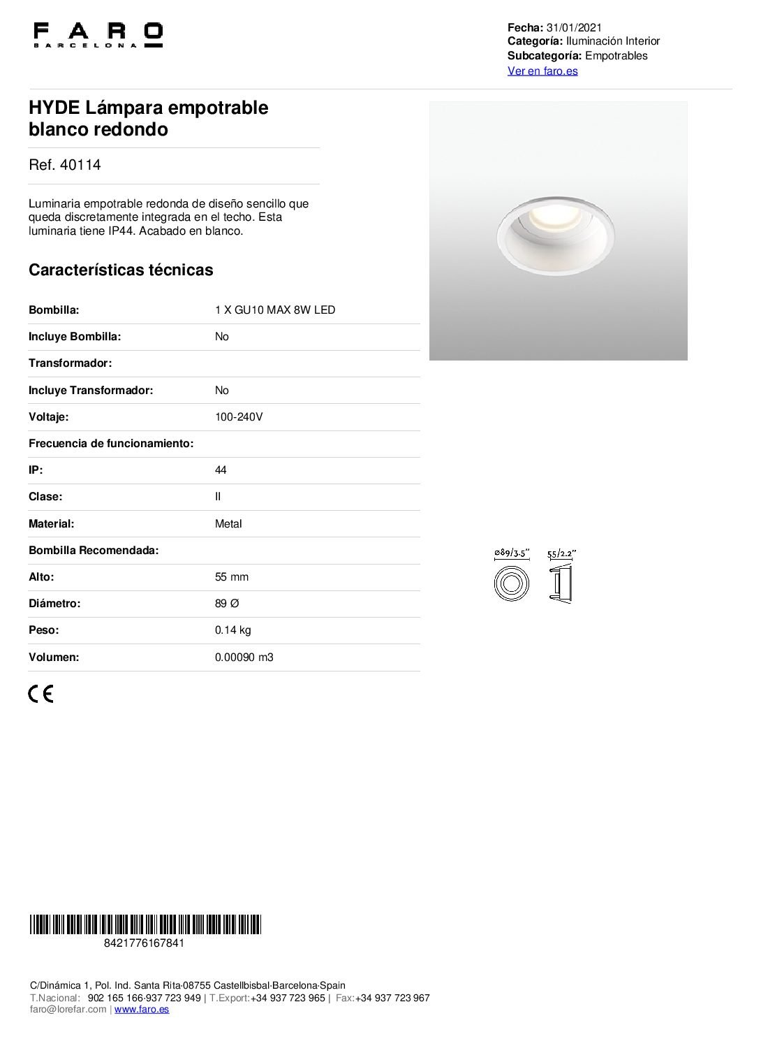 HYDE redondo branco IP44 - Image 2