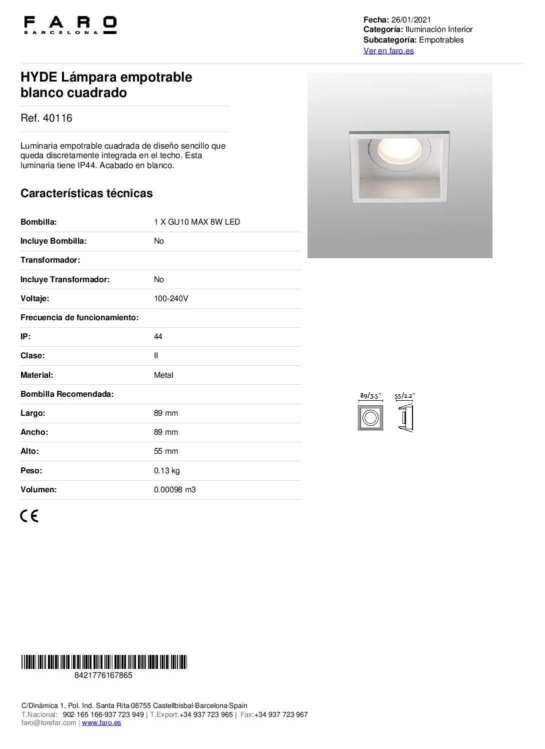 HYDE quadrado branco IP44 - Image 2