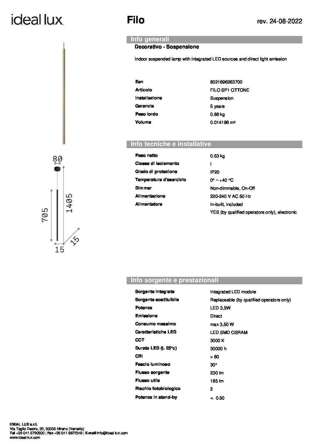 Ideallux FILO SP1 suspenso - Image 6