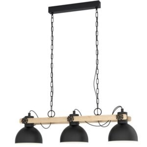 Suspensão LUBENHAM preta 3xE27