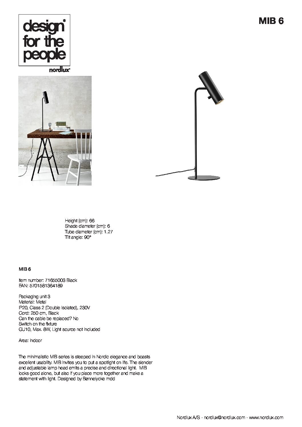 Nordlux MIB6 mesa preto - Image 5