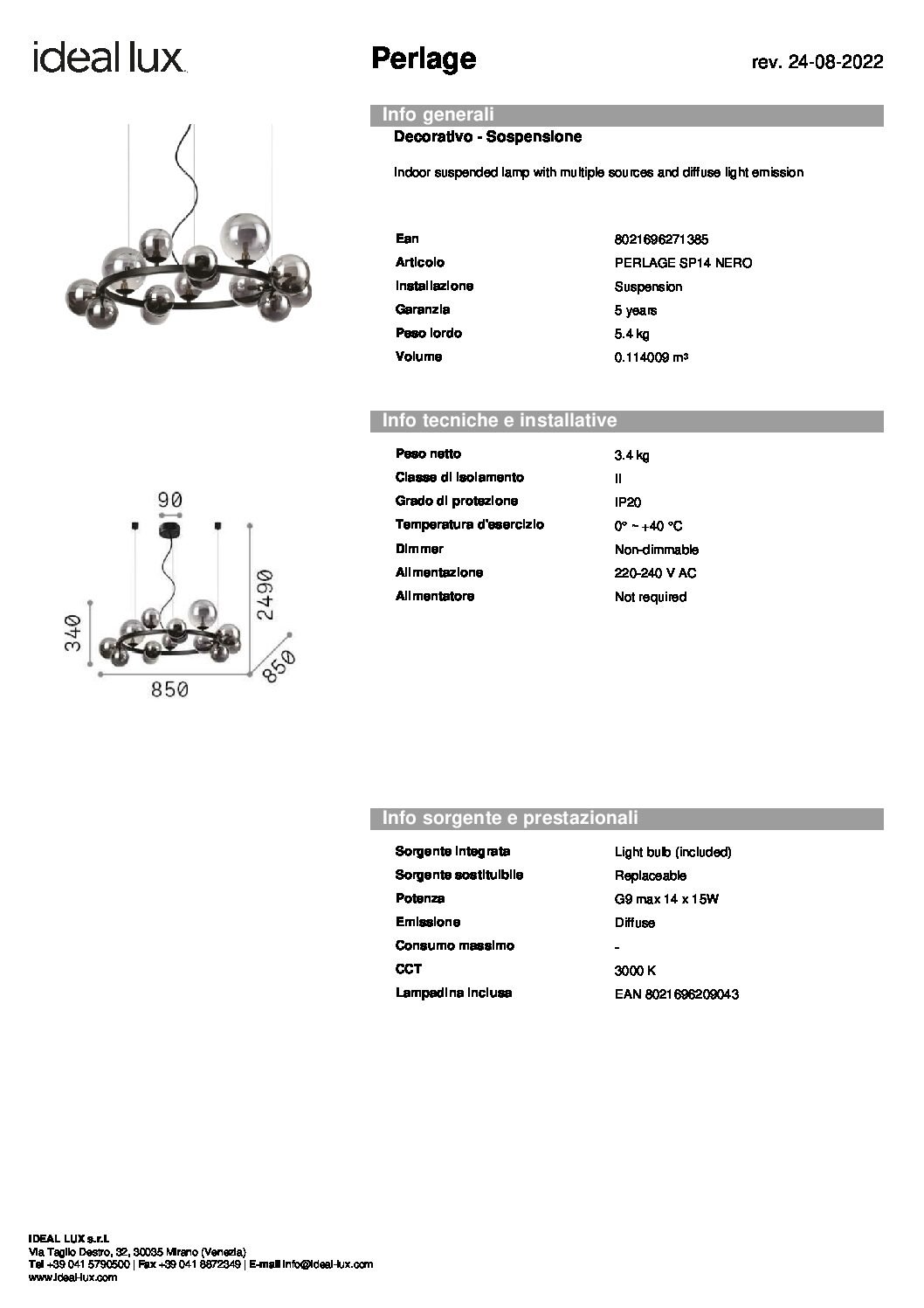 Ideallux PERLAGE sp14