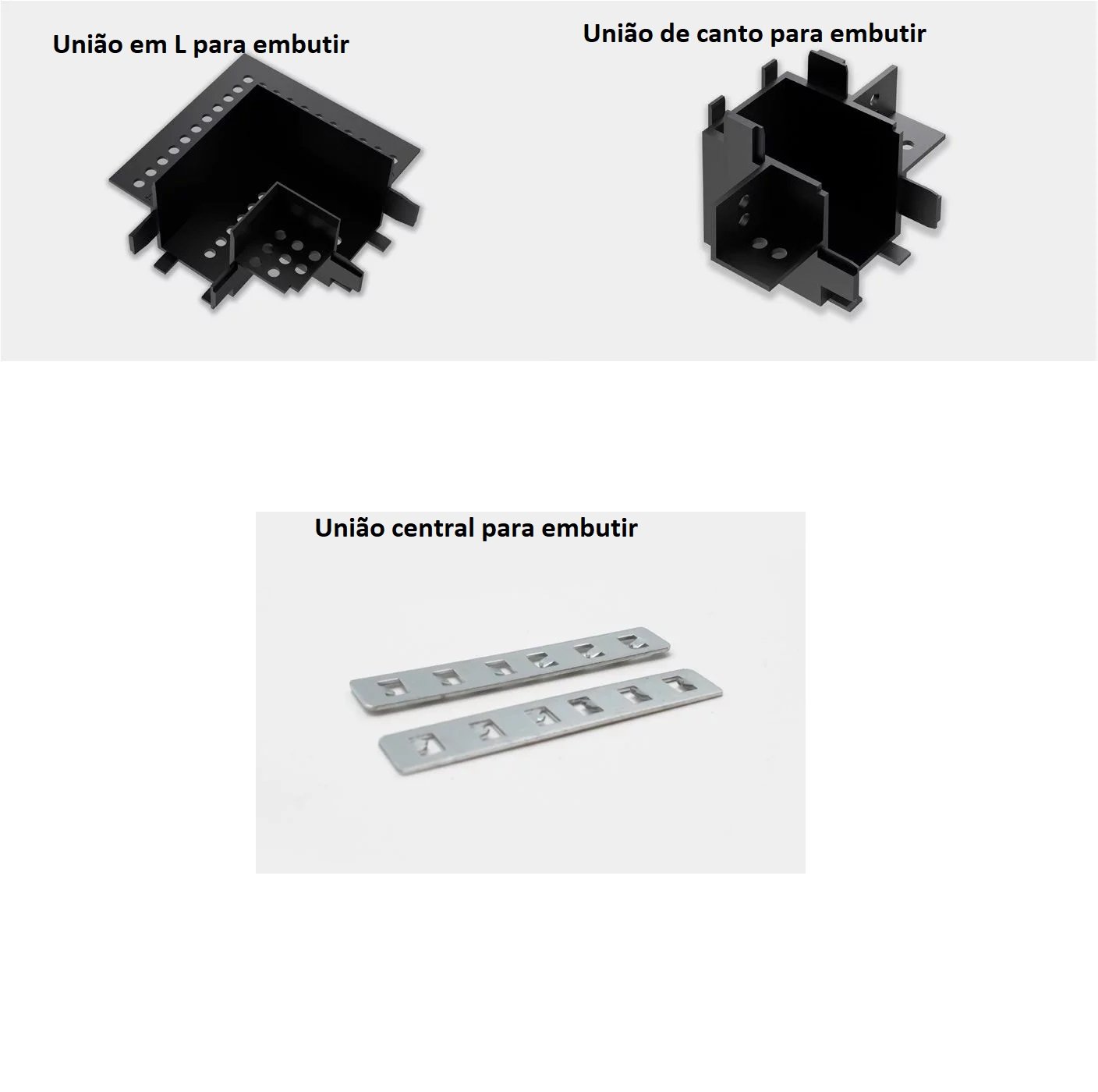 Uniões calha magnética embutir