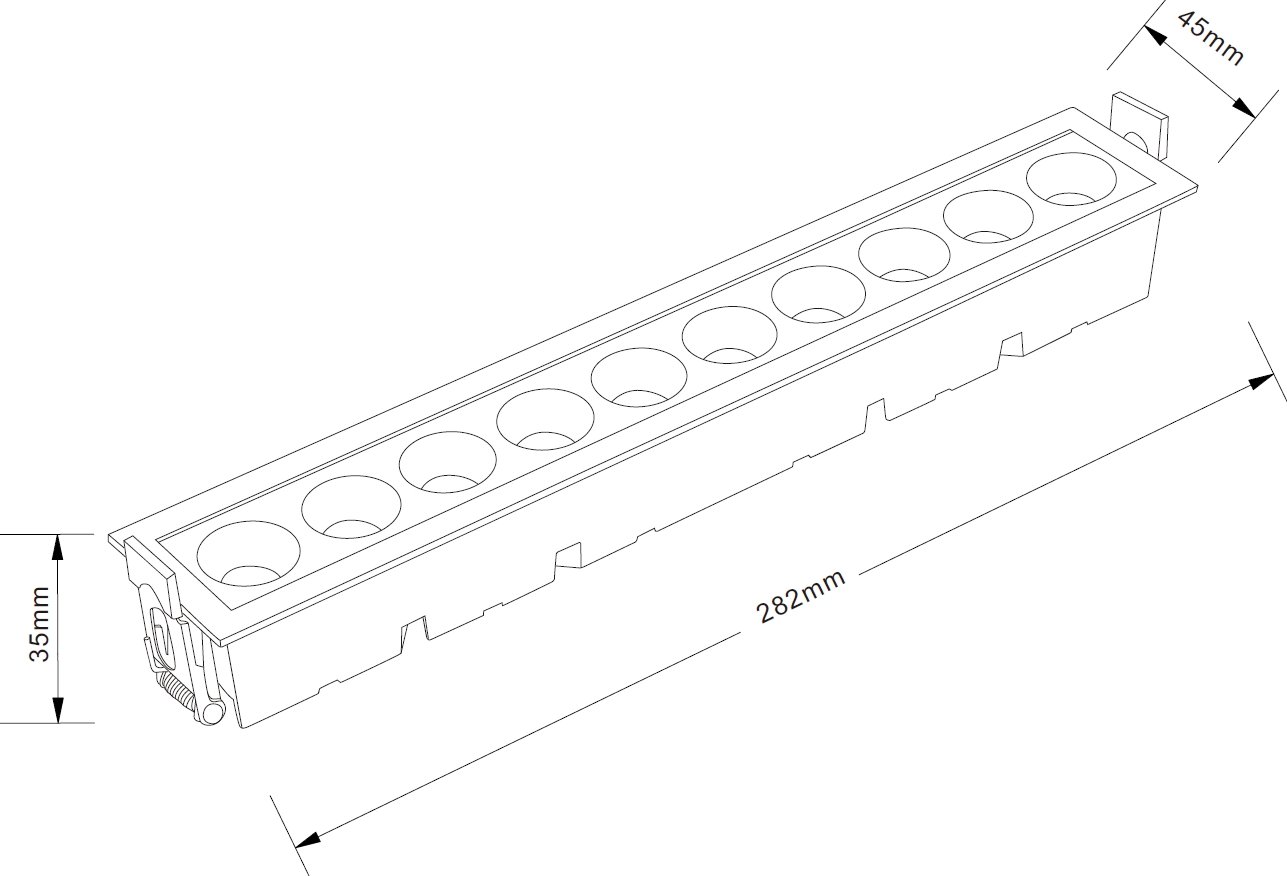 Downlight LED LINEAR embutido