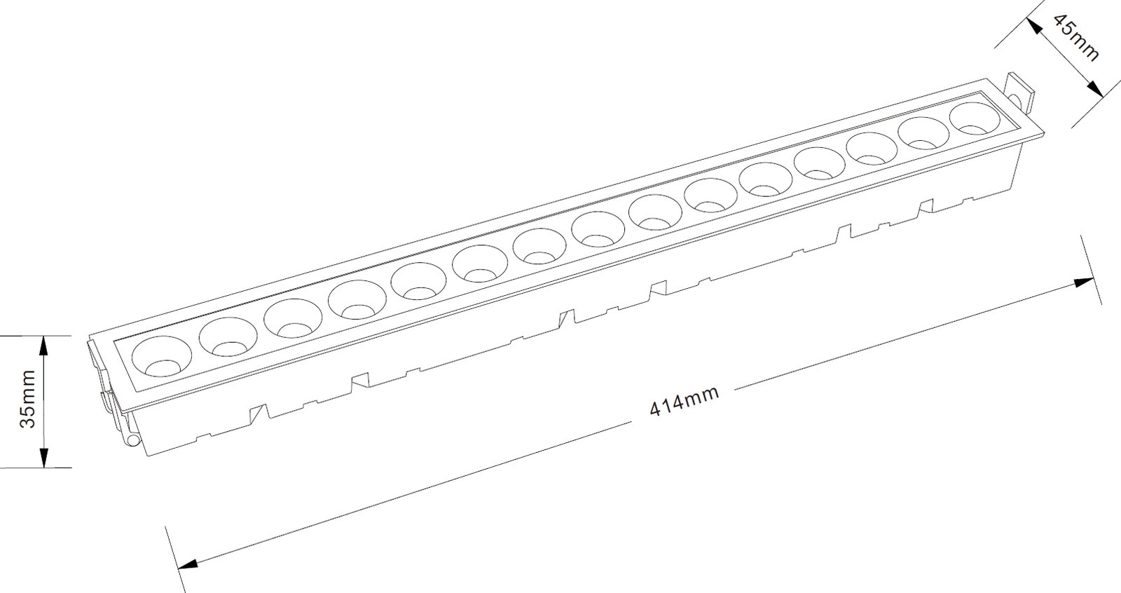 Downlight LED LINEAR embutido